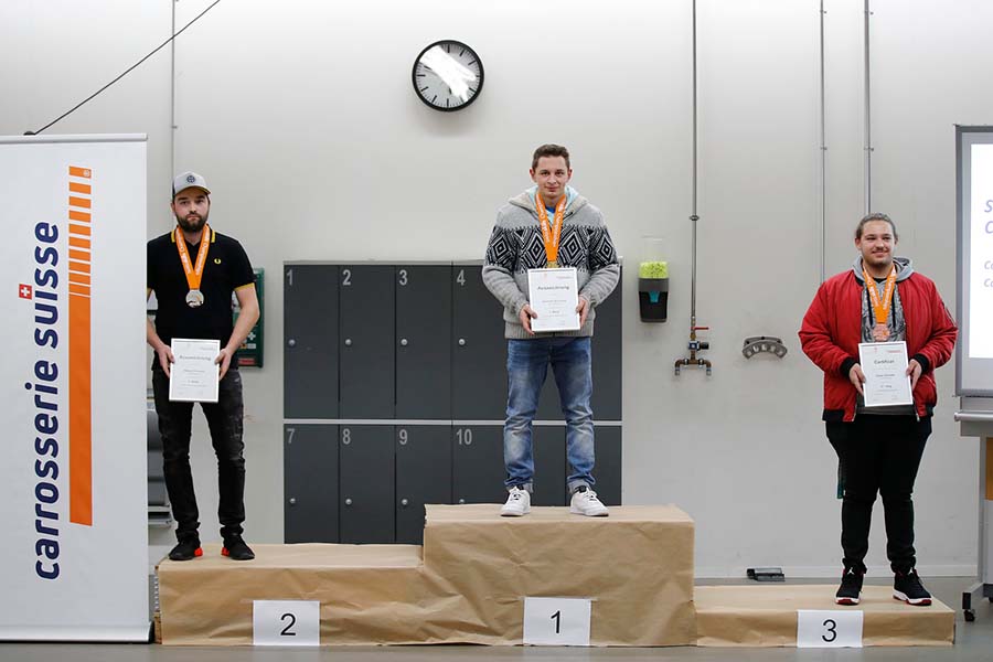 Siegerehrung (v. l.): Manuel Kreuter, Dominik Bartlome und Dylan Almeida. 